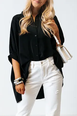 3/4 Puff Sleeve Oversize Shirt