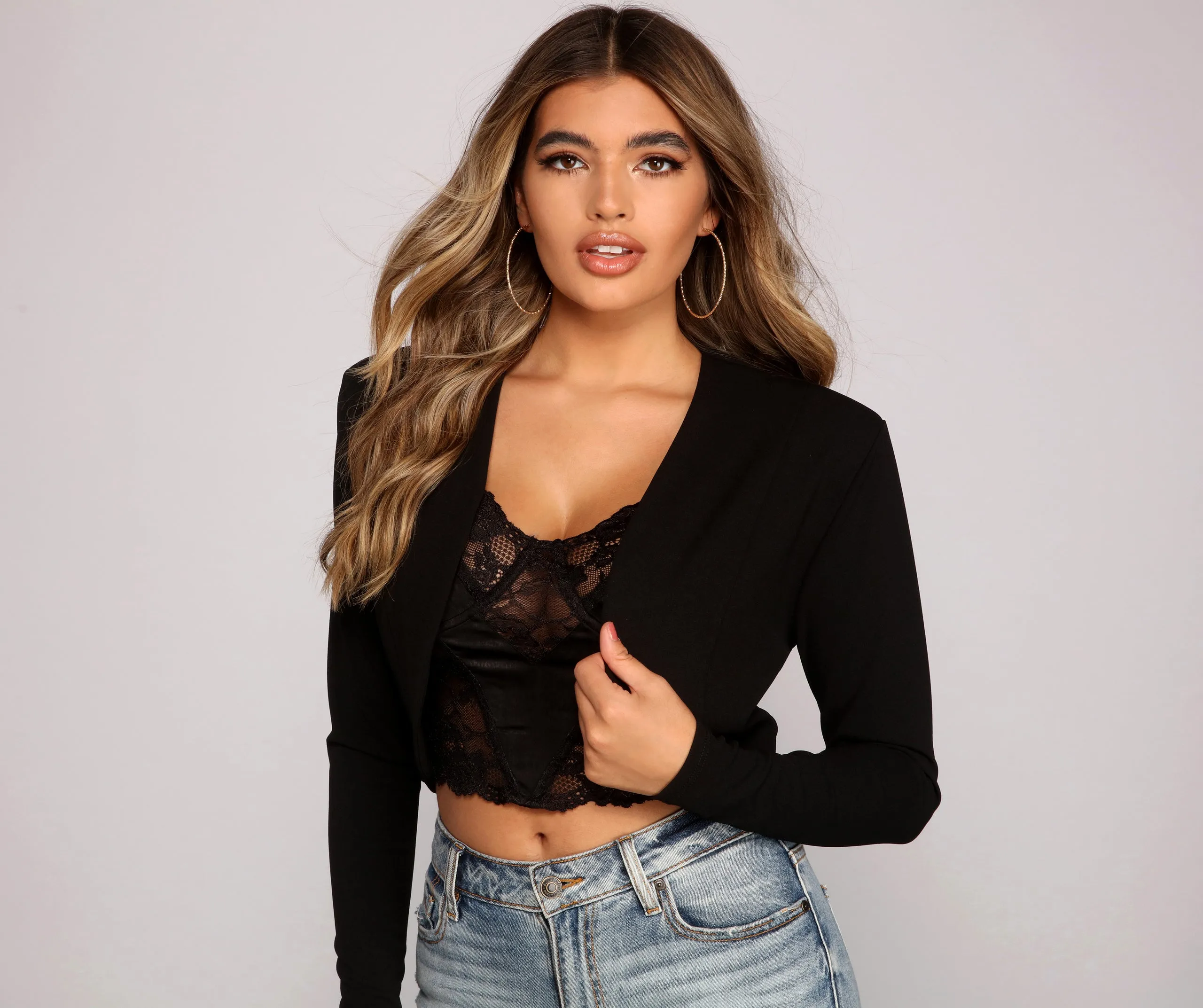 A Chic Moment Cropped Blazer