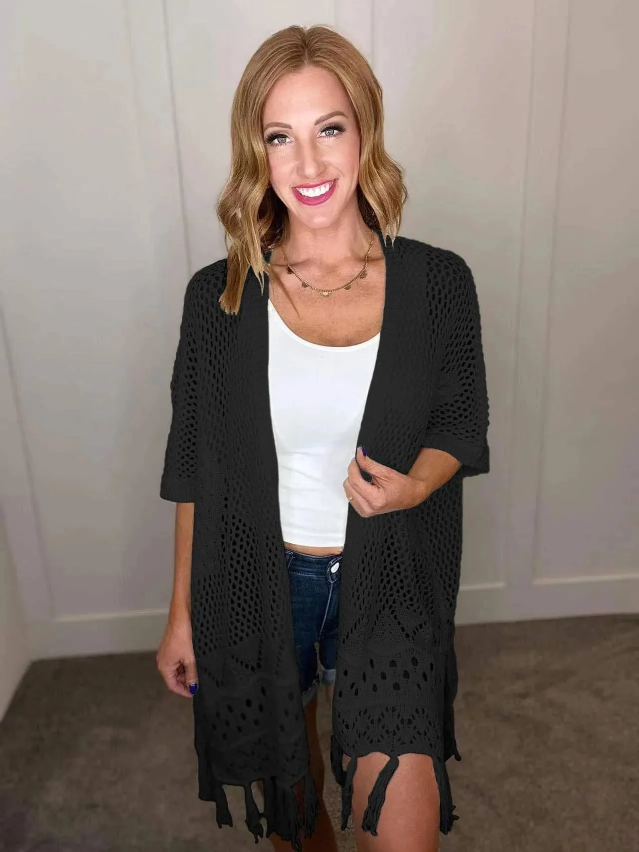 Amanda Crochet Cardigan in Six Colors - RTS