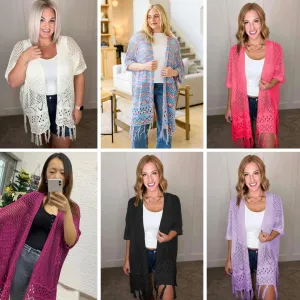 Amanda Crochet Cardigan in Six Colors - RTS