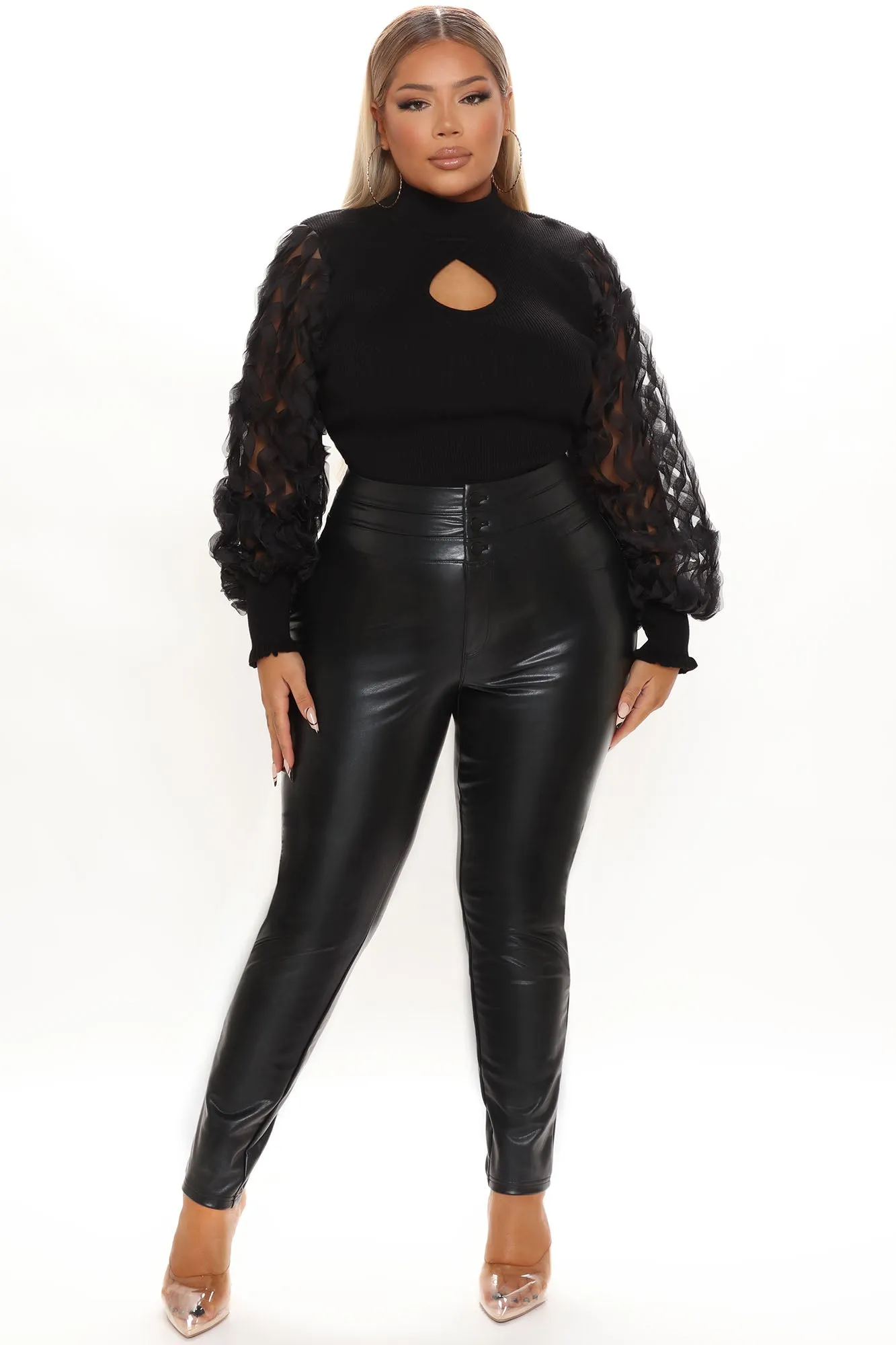 Aurora Mock Neck Sweater - Black