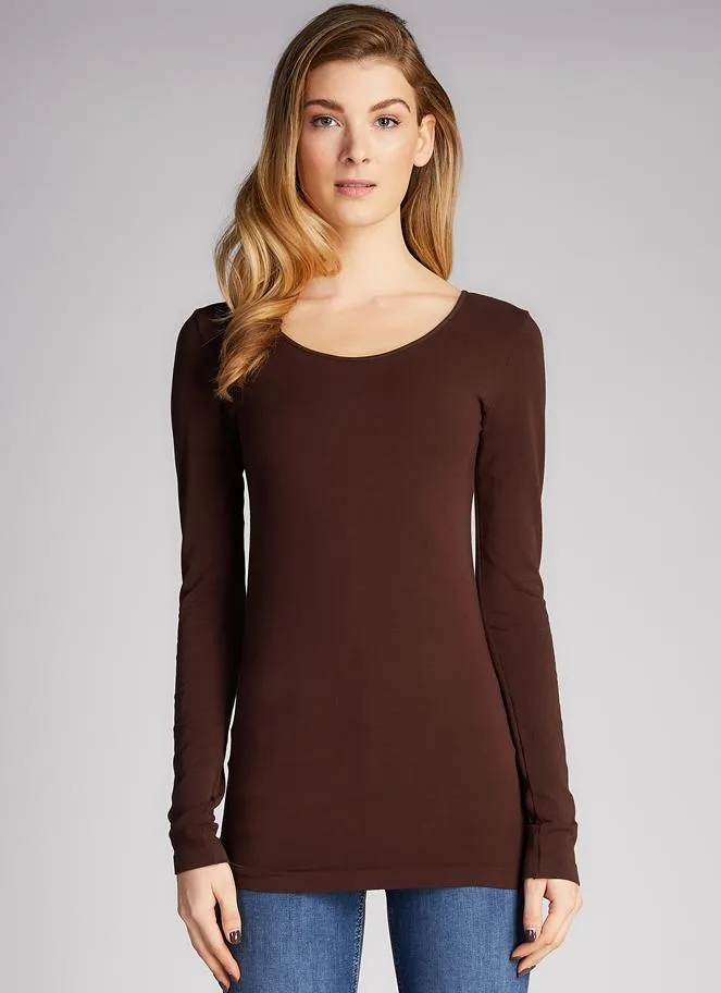 Bamboo Long Sleeve Scoop Neck Top