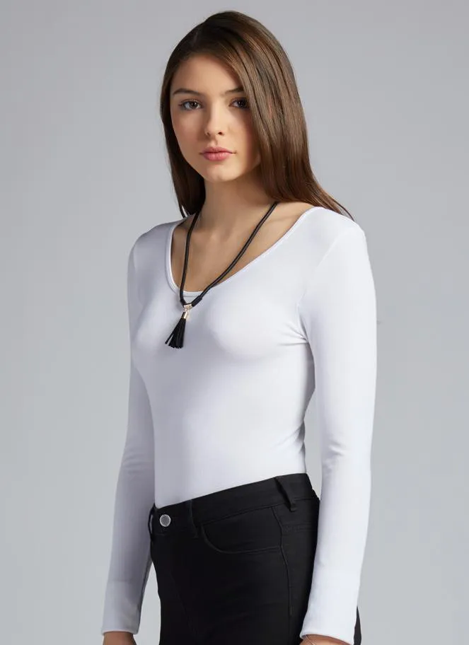 Bamboo Long Sleeve Scoop Neck Top