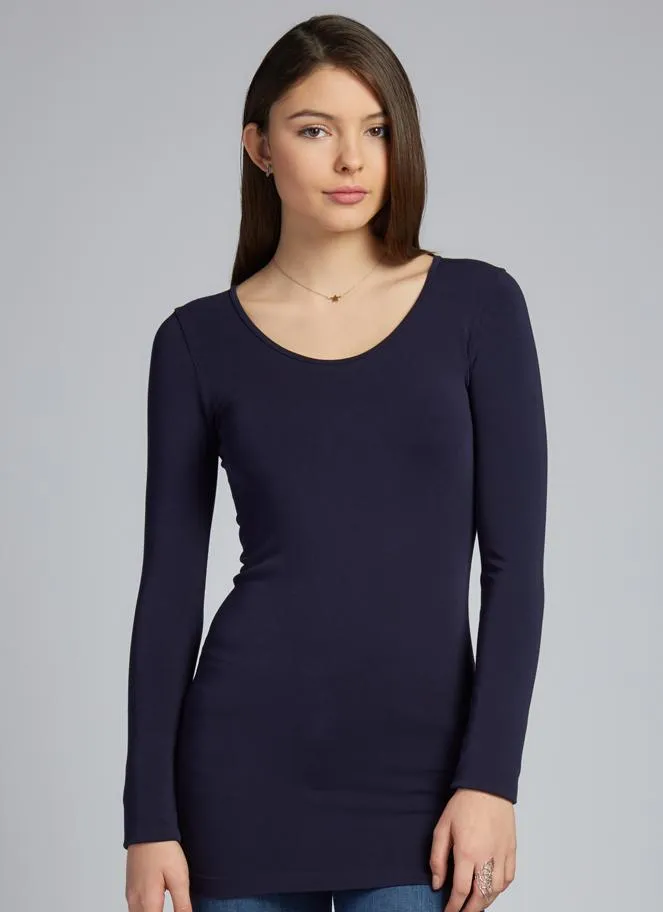 Bamboo Long Sleeve Scoop Neck Top