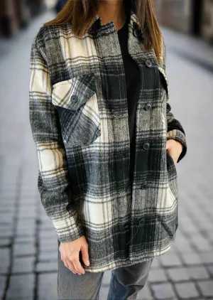 BLACK & WHITE PLAID JACKET