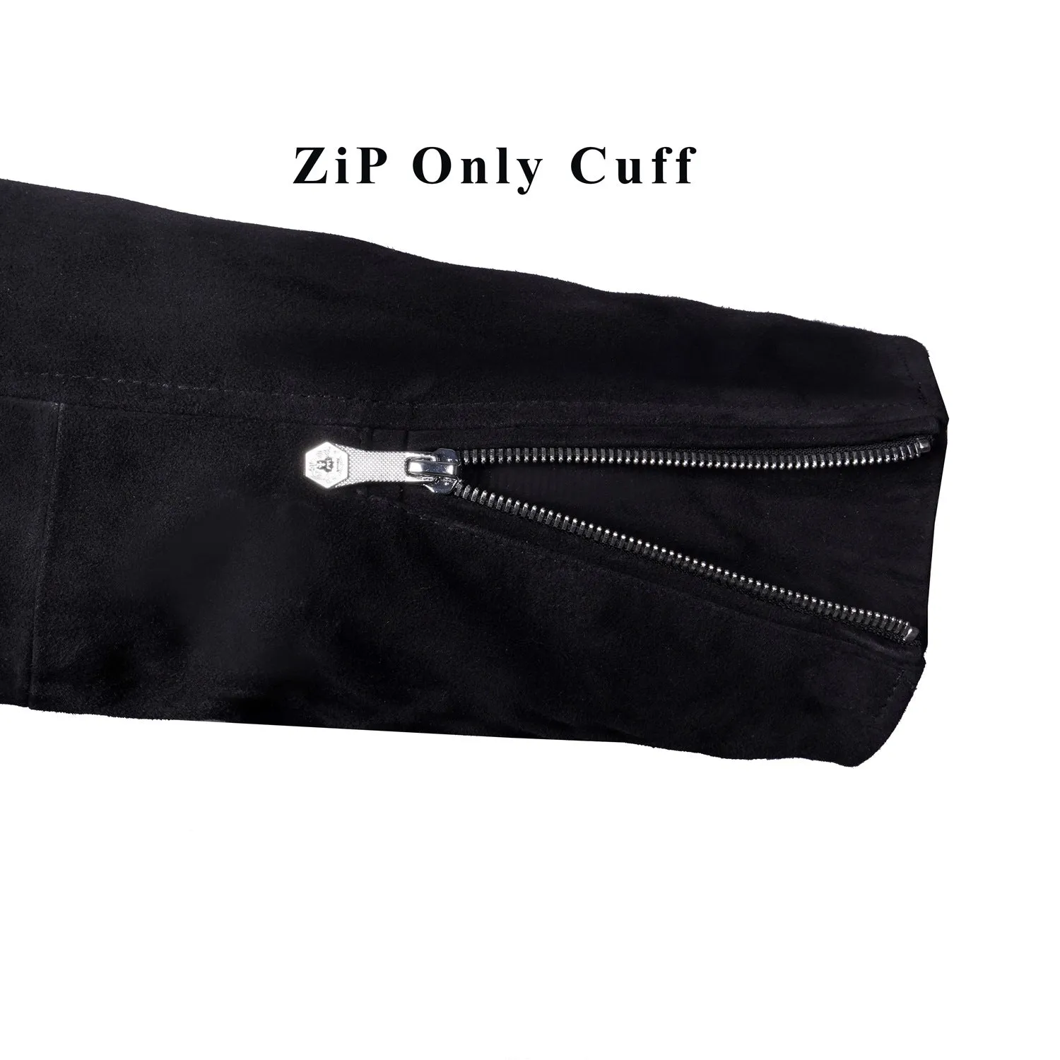 Black Suede Leather Biker Jacket with Adjustable Waist Belt by Brune & Bareskin