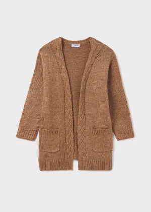 Brown Long Knitted Cardigan Girls Sweater - Select Size