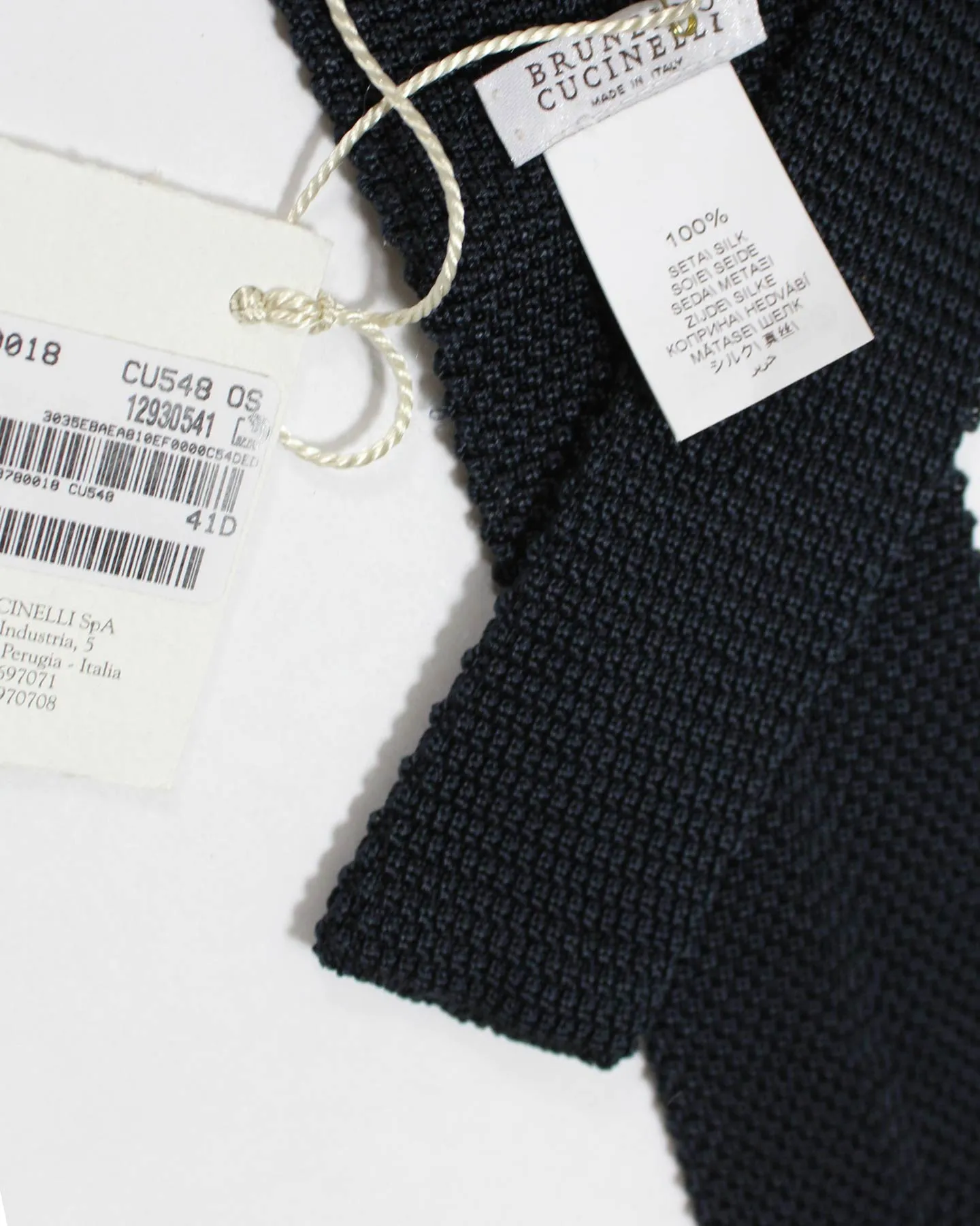 Brunello Cucinelli Square End Tie Dark Navy