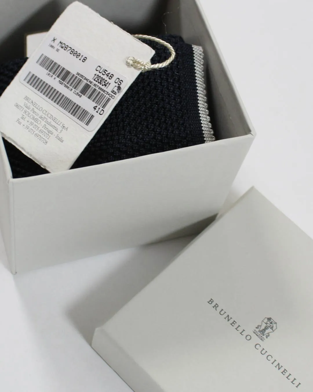 Brunello Cucinelli Square End Tie Dark Navy