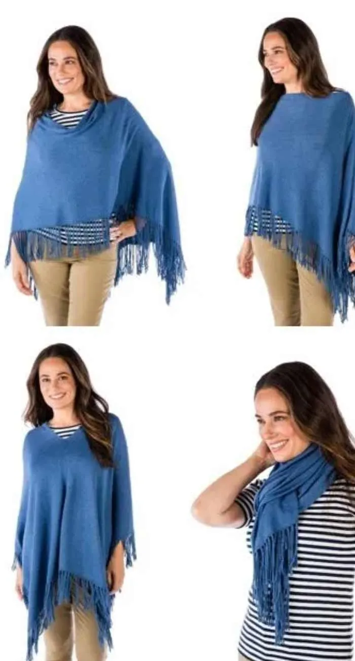 Caroline Grace Trade Wind Fringe Poncho Dress Topper