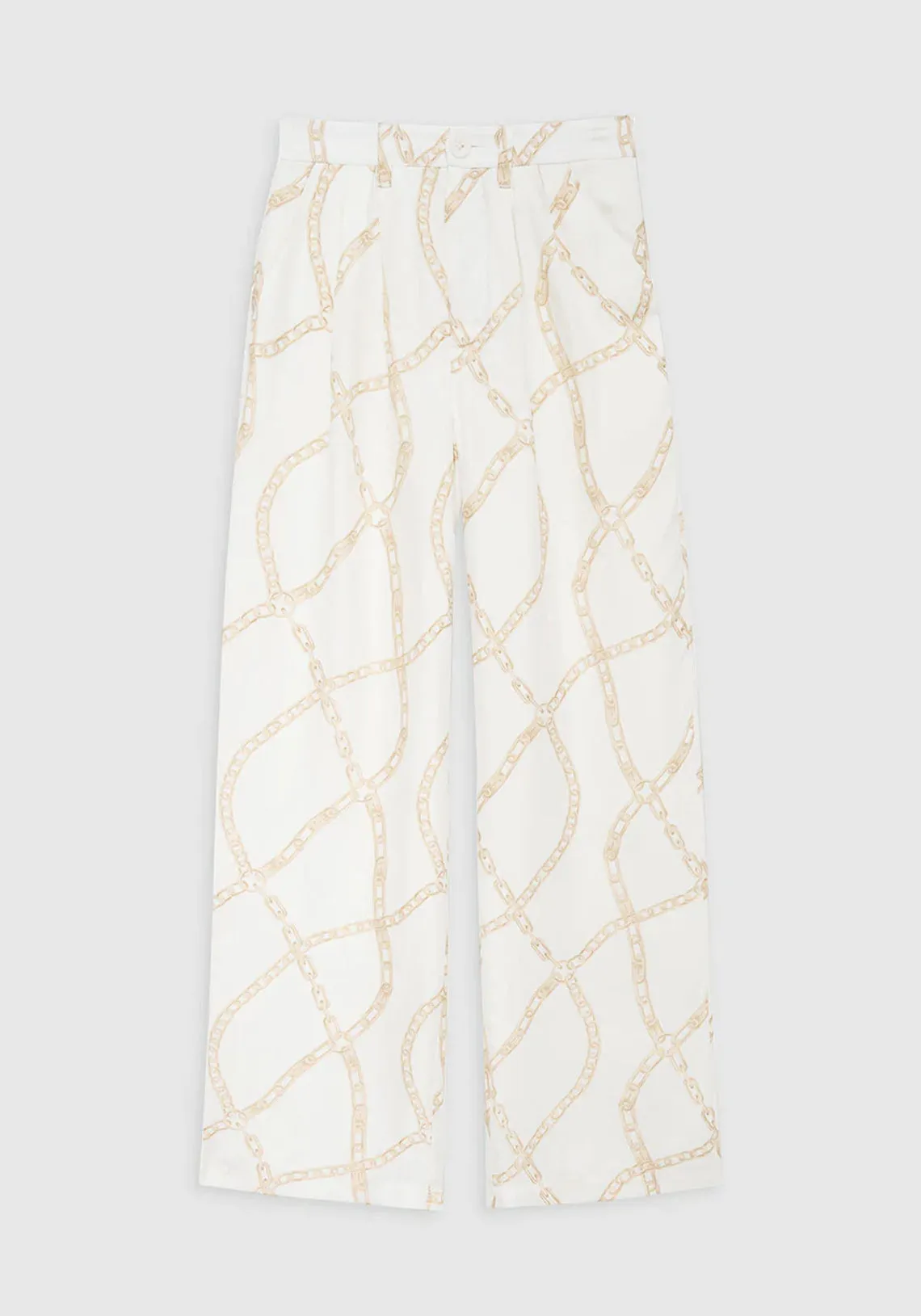 CARRIE PANT CREAM AND TAN LINK PRINT