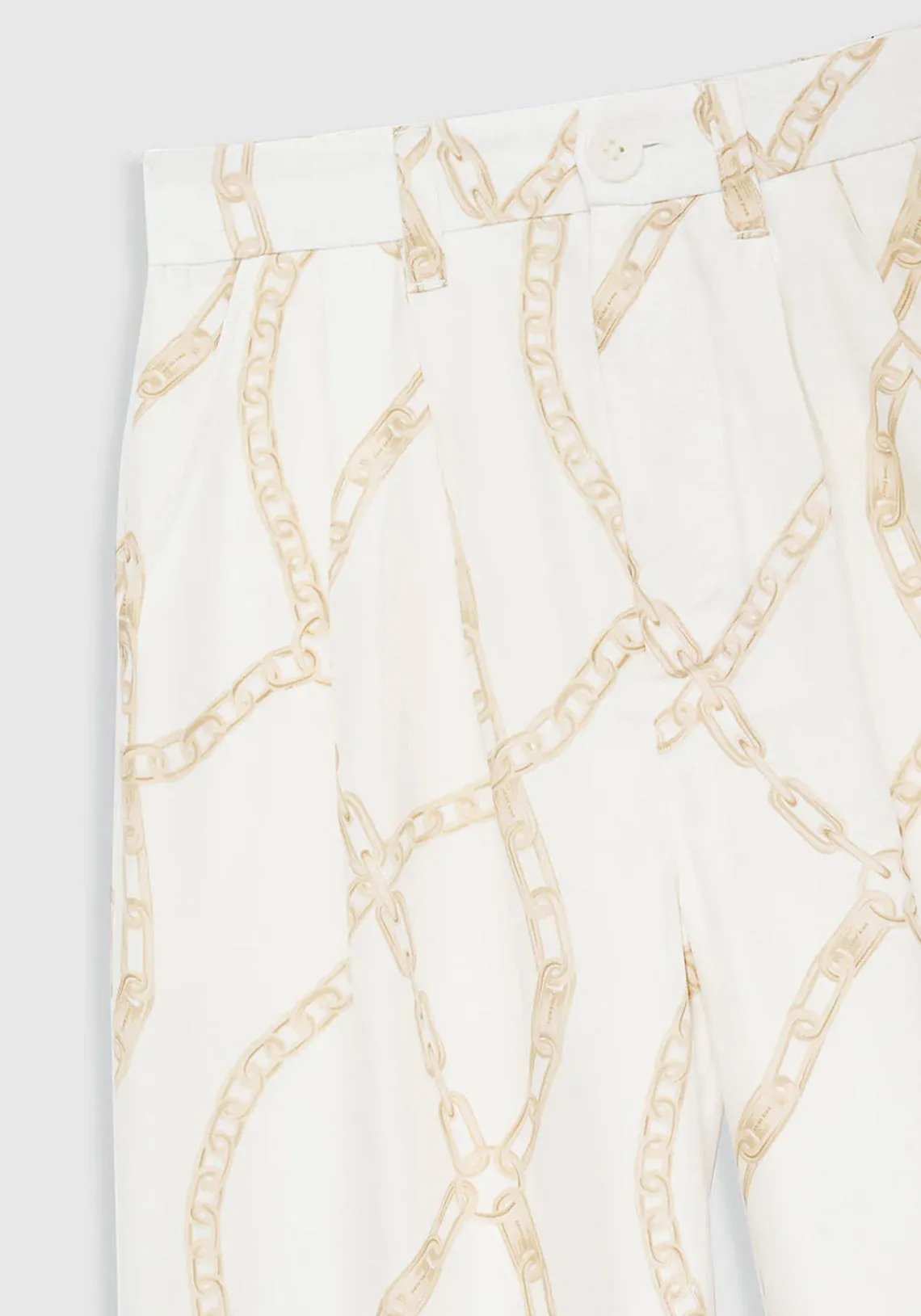 CARRIE PANT CREAM AND TAN LINK PRINT