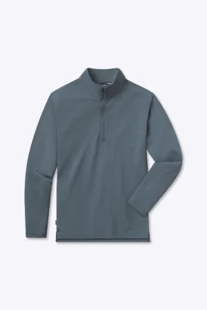 Cuts Clothing COZ Fleece Quarter Zip Sweater in Petrol