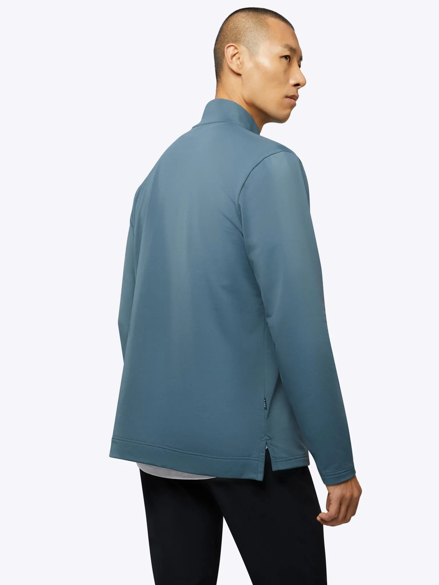Cuts Clothing COZ Fleece Quarter Zip Sweater in Petrol