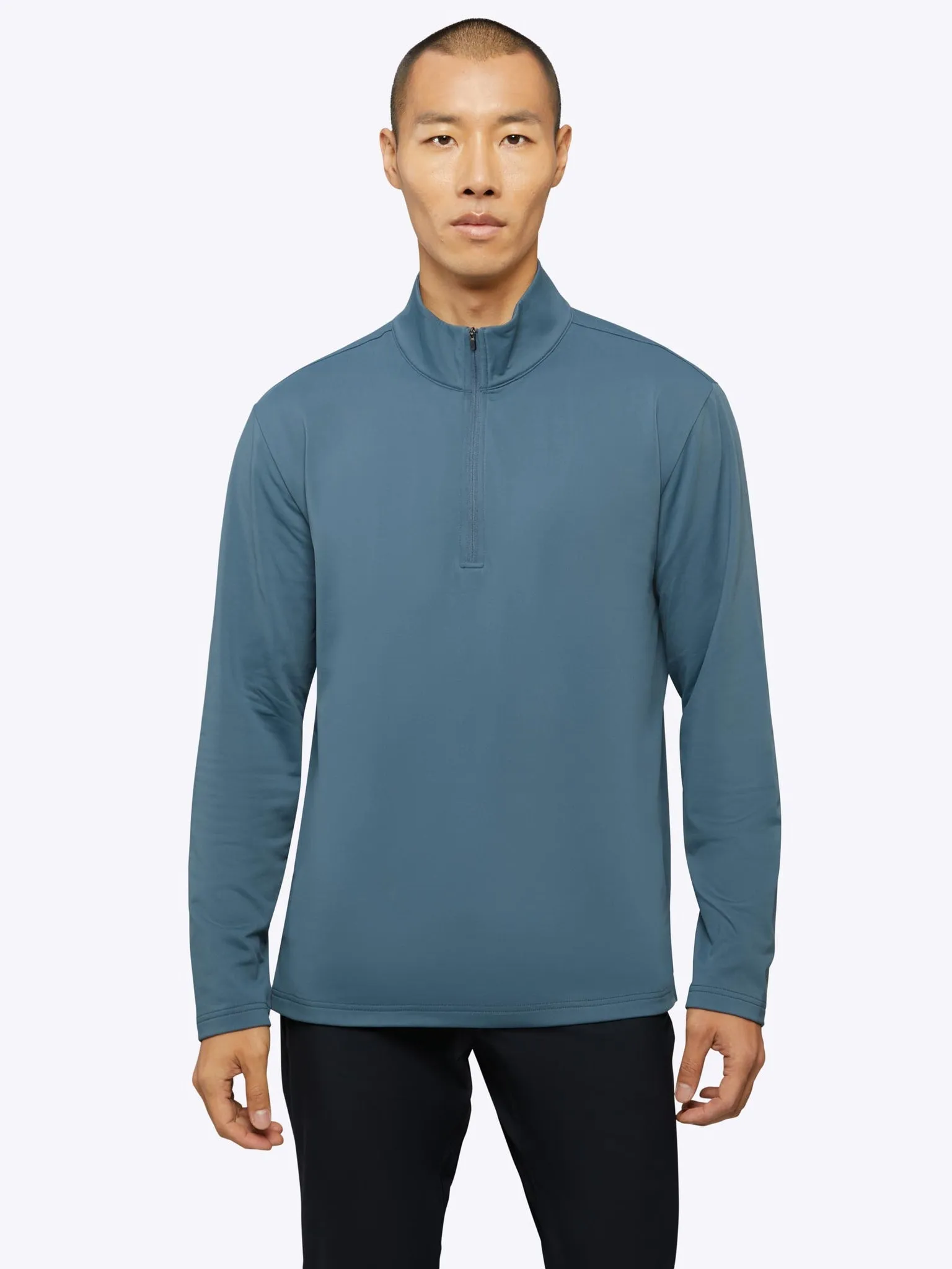 Cuts Clothing COZ Fleece Quarter Zip Sweater in Petrol
