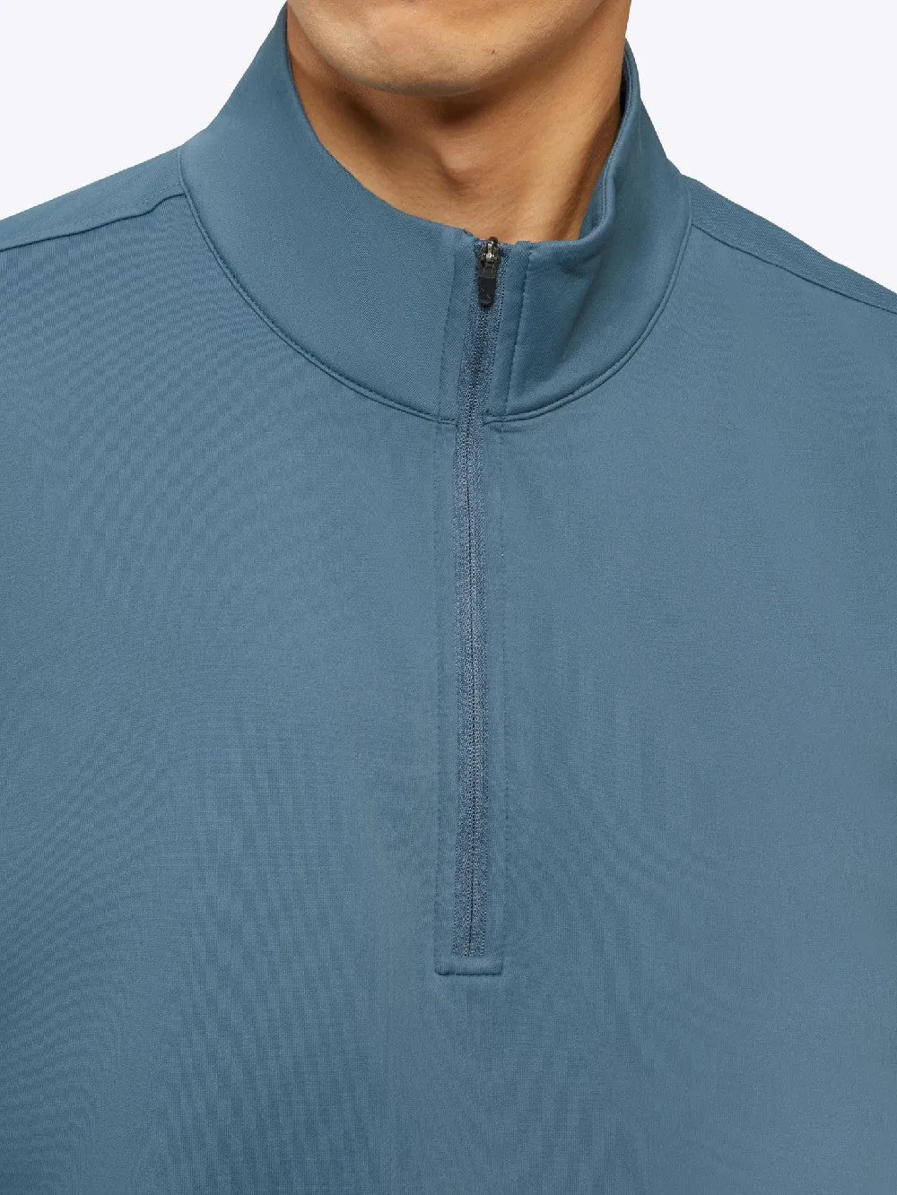 Cuts Clothing COZ Fleece Quarter Zip Sweater in Petrol