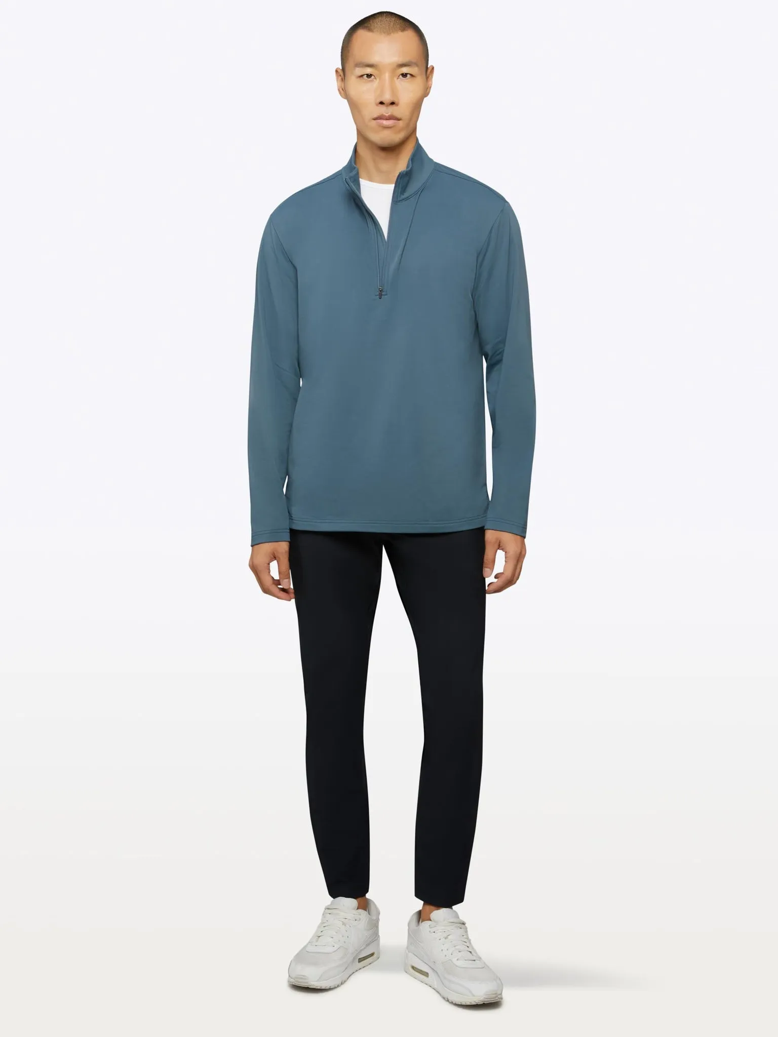 Cuts Clothing COZ Fleece Quarter Zip Sweater in Petrol