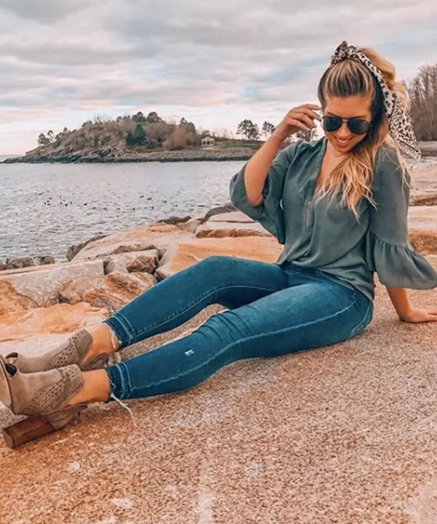 Distressed Skinny Jeans Blue