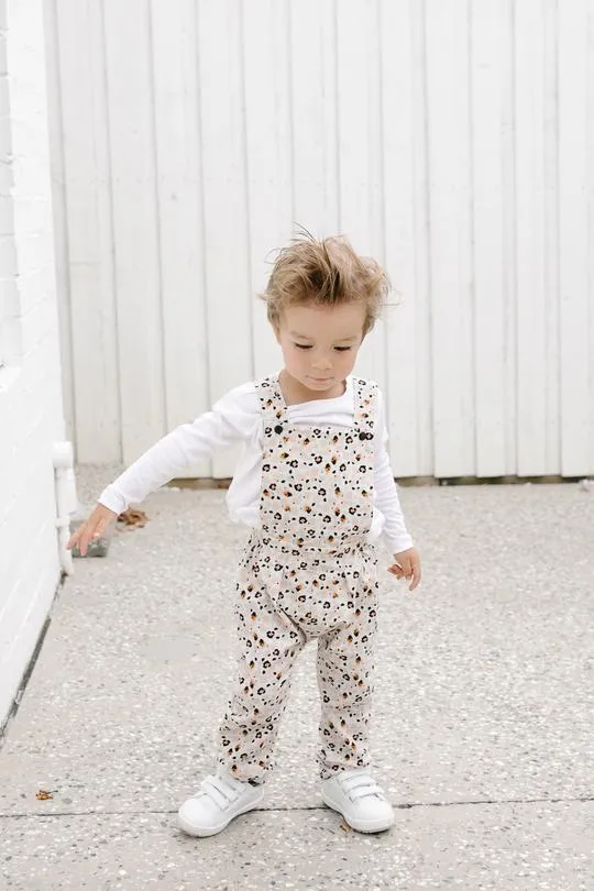 Dukes & Duchesses Billie Long Overalls - Leopard Print