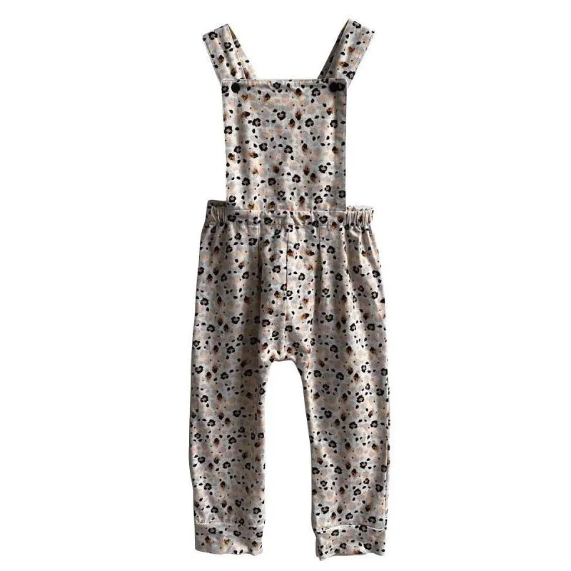 Dukes & Duchesses Billie Long Overalls - Leopard Print
