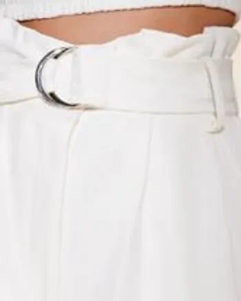 Elaine Paper Bag Shorts In Ivory | Ivory
