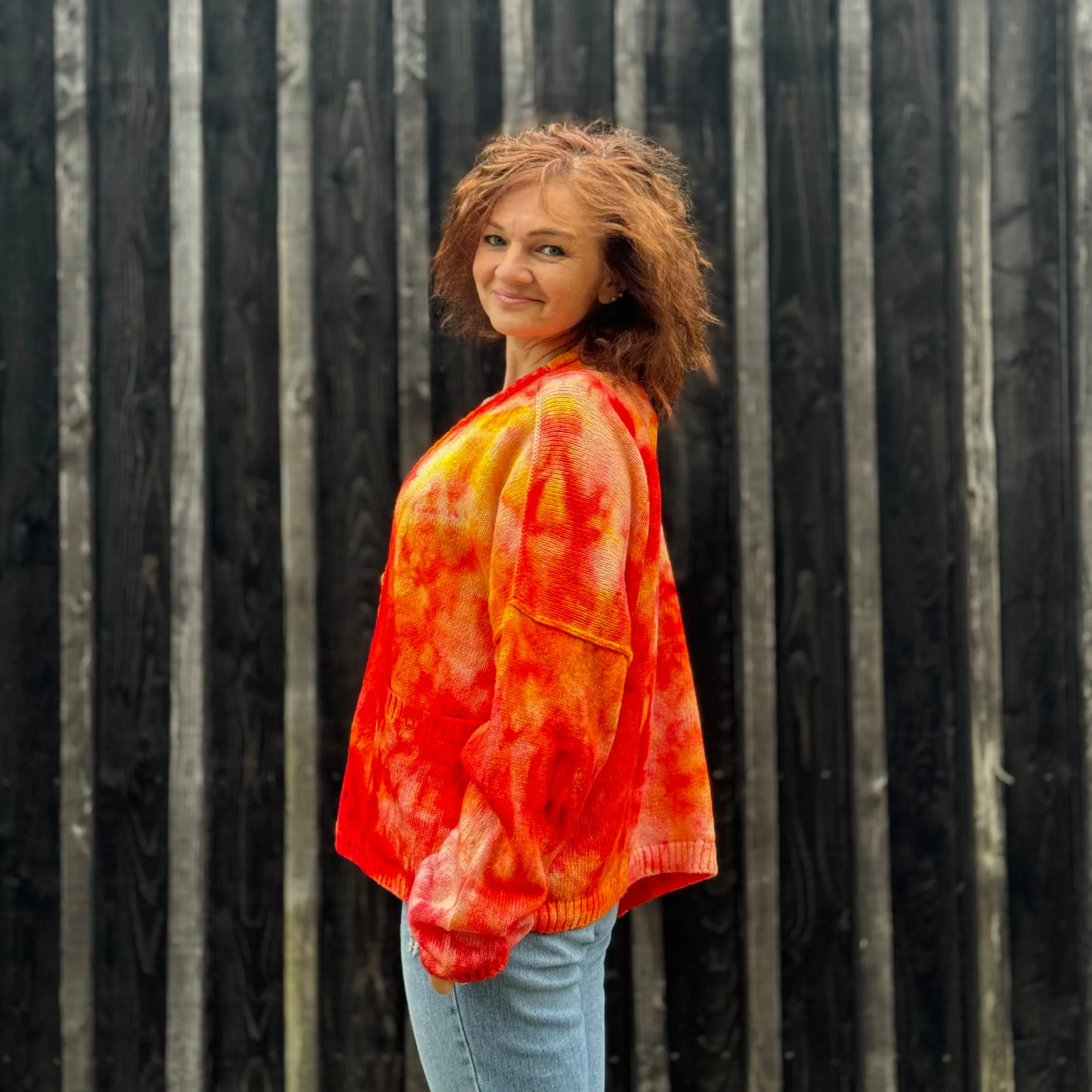 Exclusive Hand-Painted Cardigan No. L9 (Shetland Medium)
