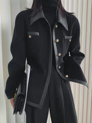 Flytonn-Winter Outfits Christmas Thanksgiving Gift New Year's Eve Outwear Urban Loose Split-Joint Lapel Collar Jackets
