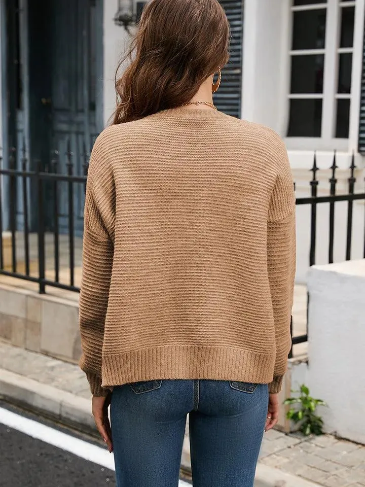 Get Cozy with Stylish V-Neck Long Sleeve Cardigan for Women