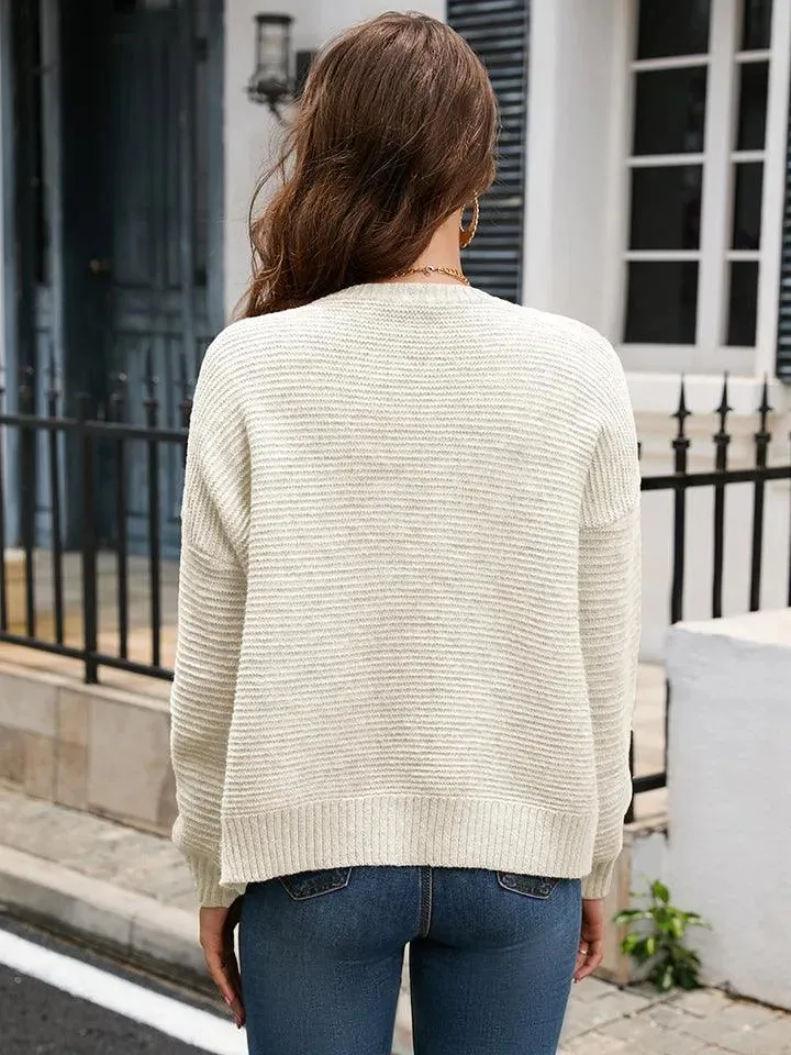Get Cozy with Stylish V-Neck Long Sleeve Cardigan for Women