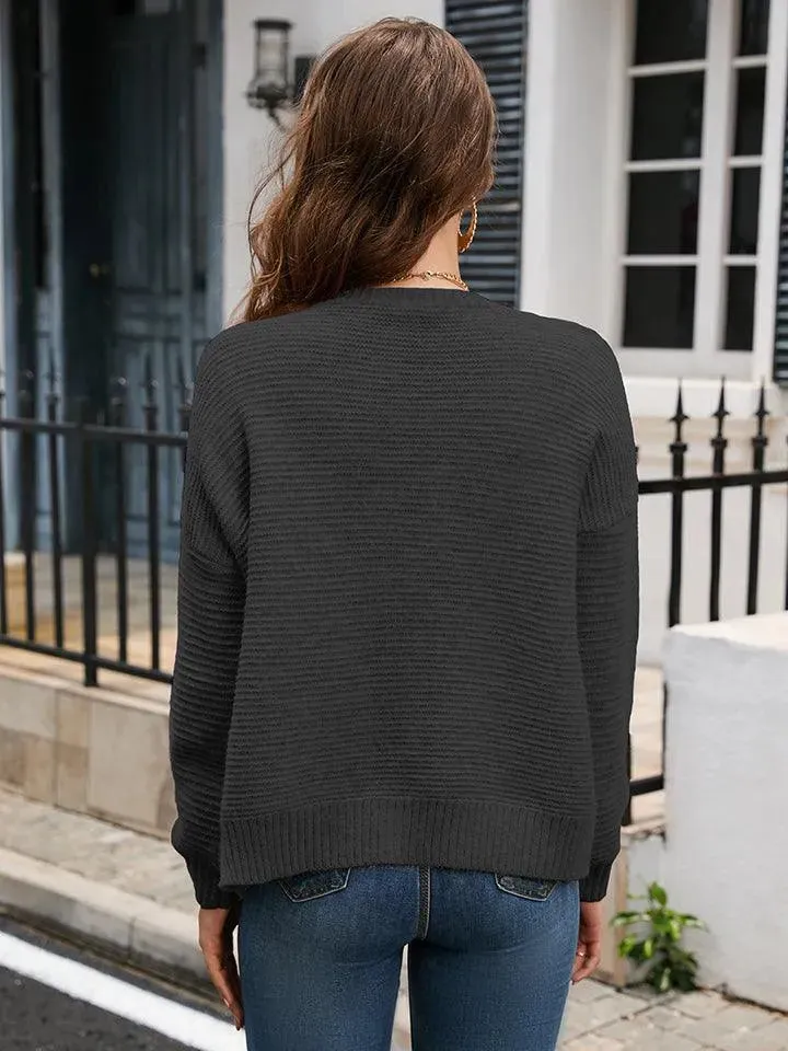 Get Cozy with Stylish V-Neck Long Sleeve Cardigan for Women
