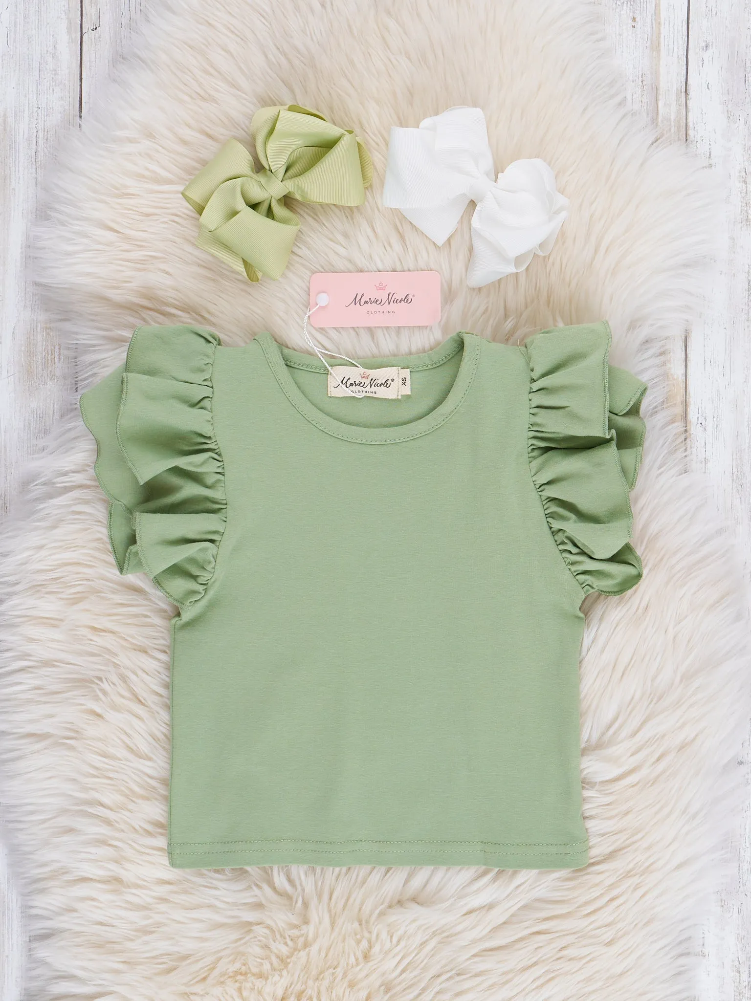 Green Gourd Bouquet Overalls Set