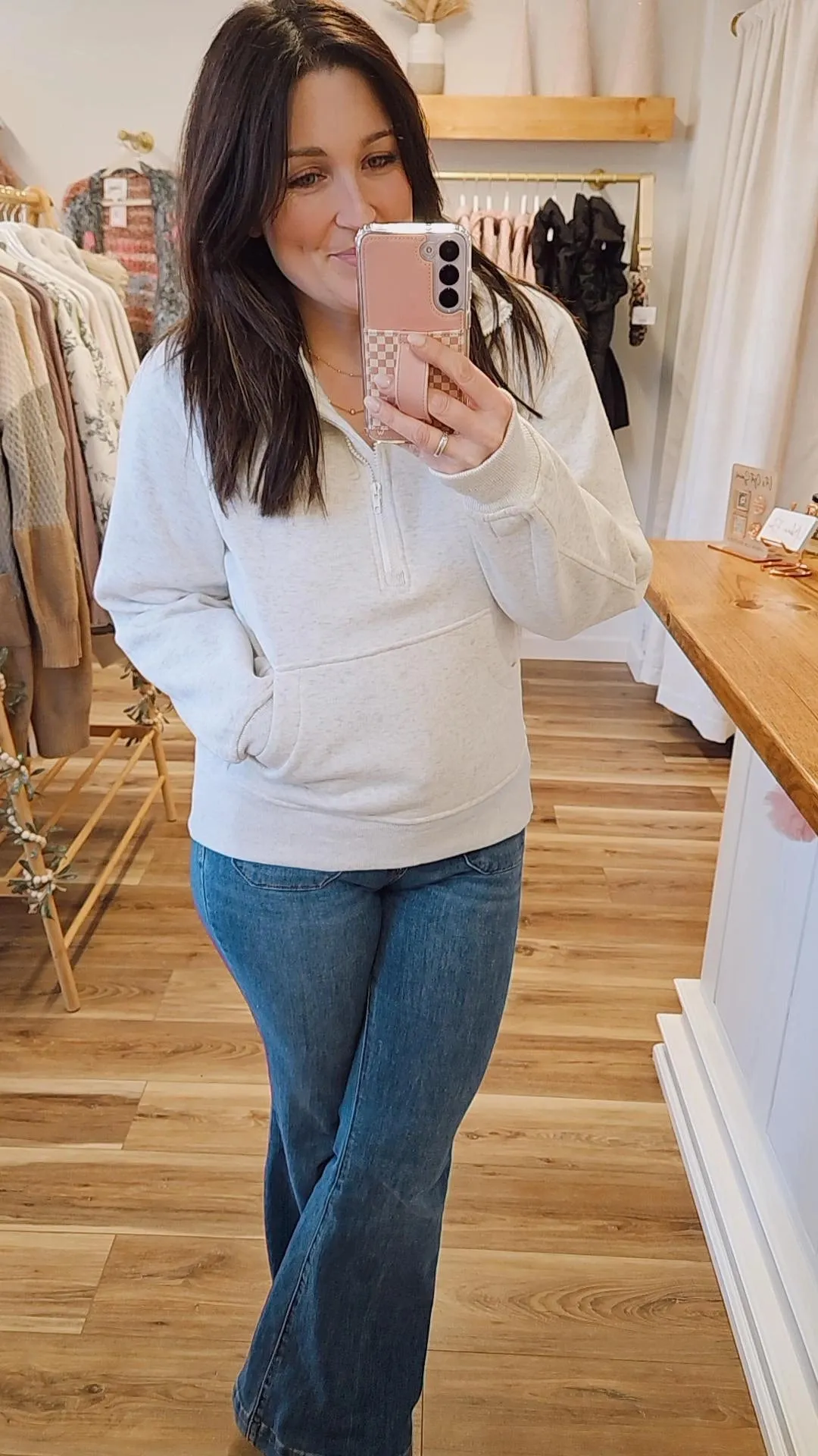 Half Zip Crewneck