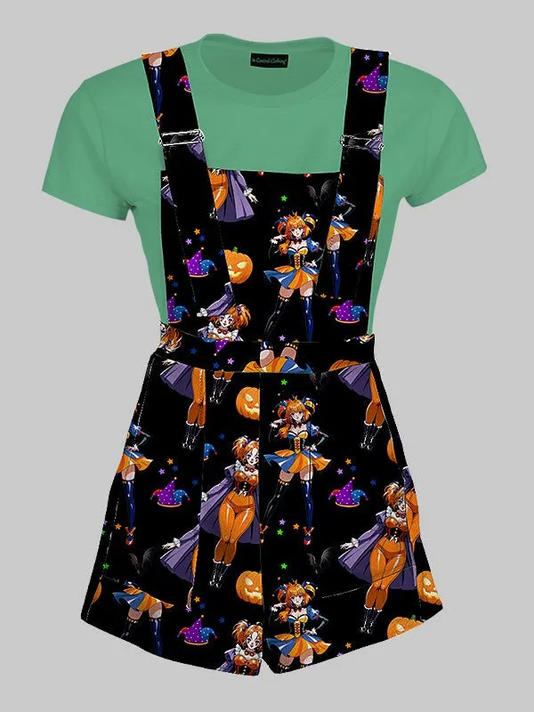 Halloween Clown Jester Overall Shorts