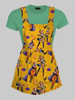 Halloween Clown Jester Overall Shorts