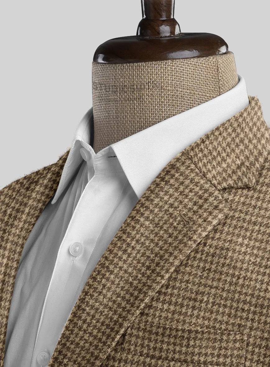 Highlander Heavy Dark Brown Houndstooth Tweed Jacket