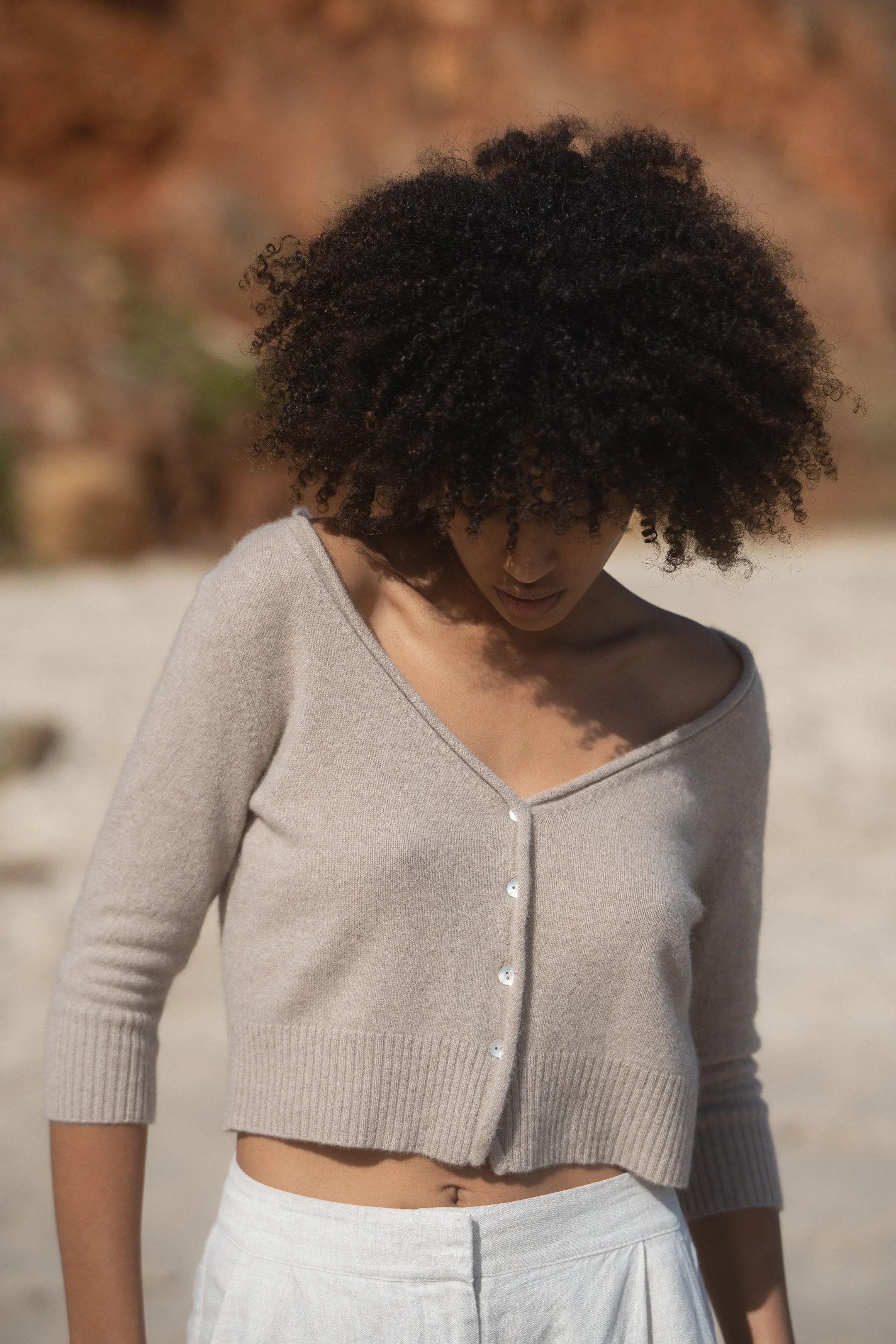 JADE OATMEAL CASHMERE CARDI
