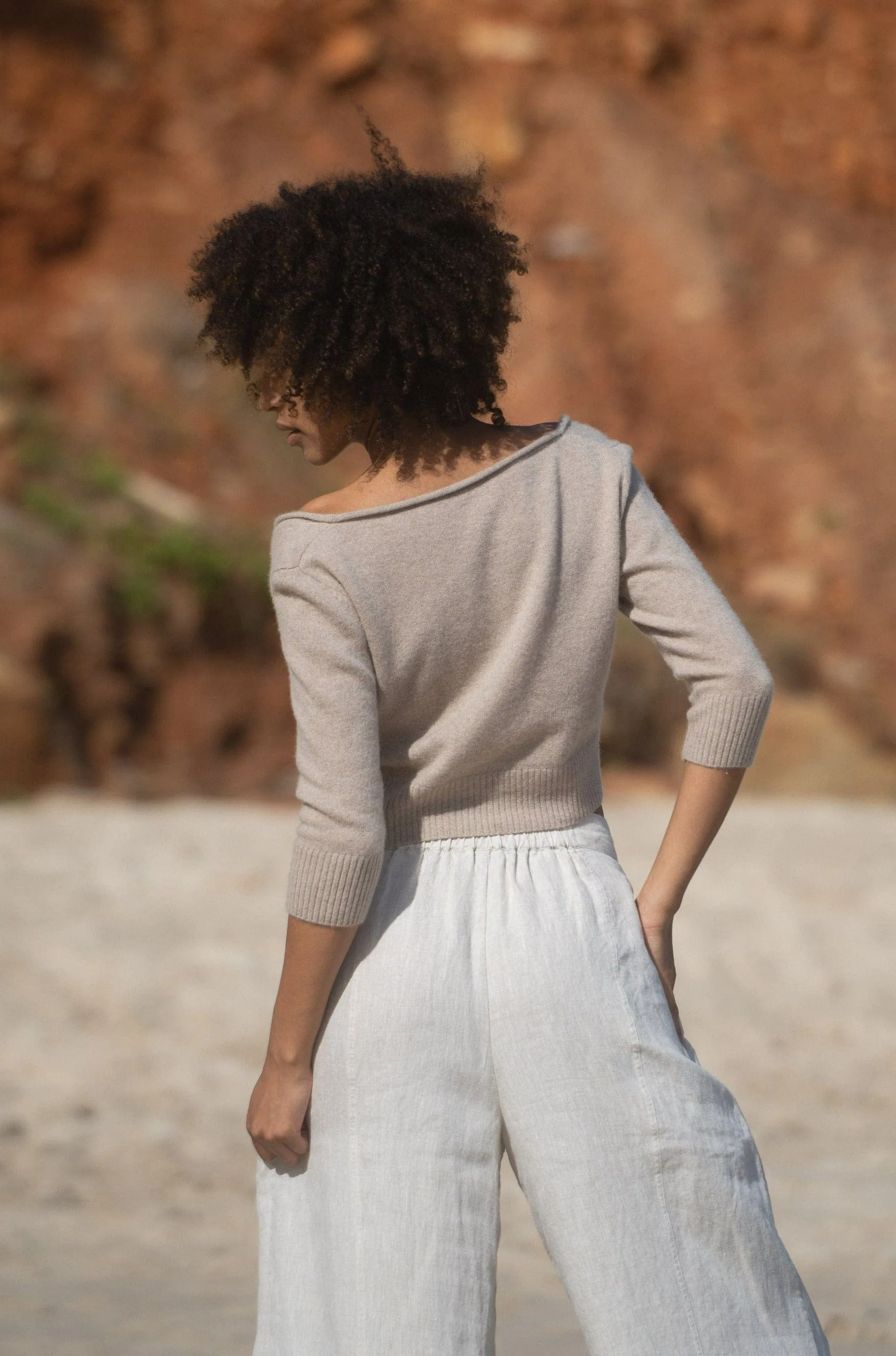 JADE OATMEAL CASHMERE CARDI