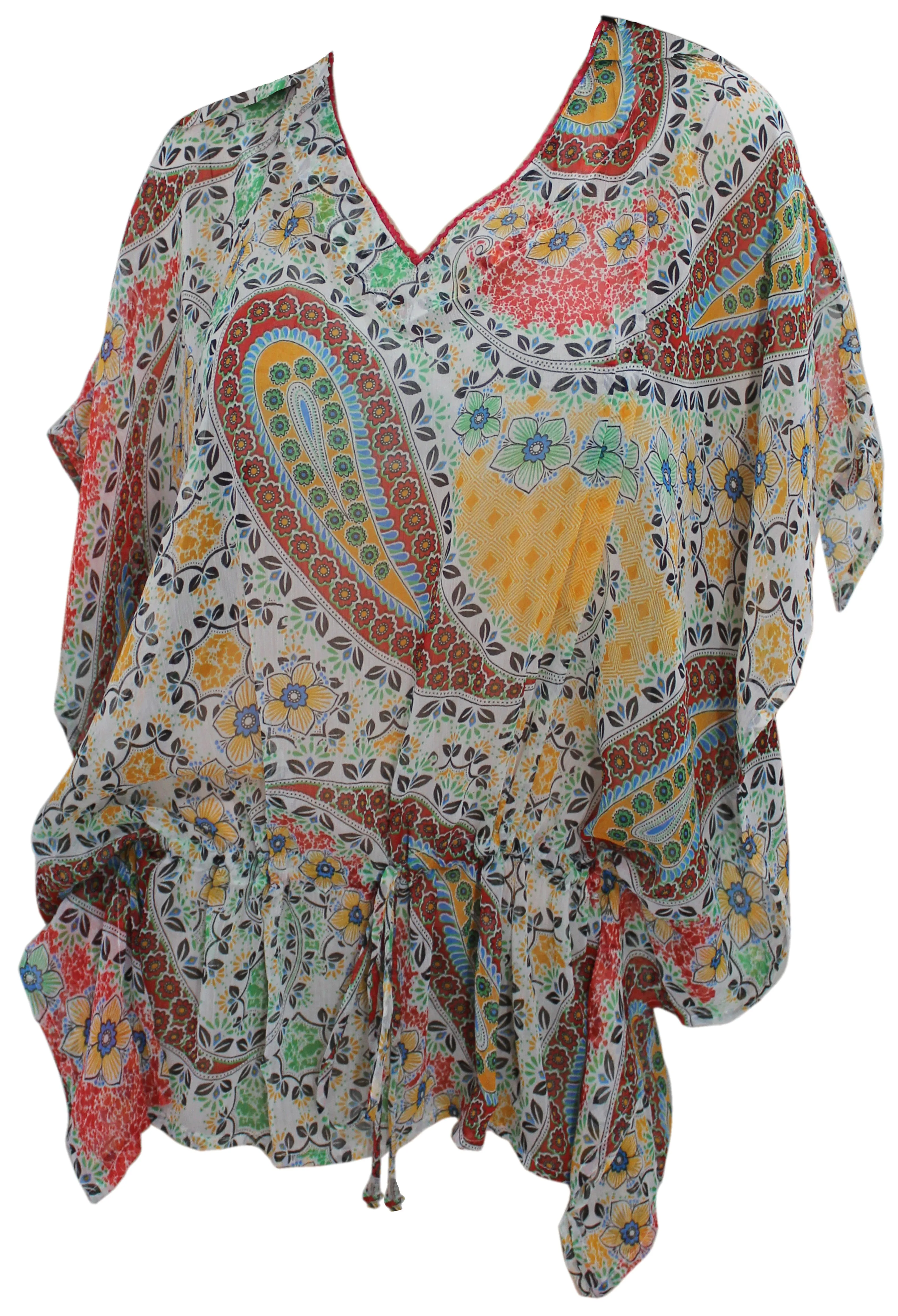 LA LEELA Women's Plus Size Cover Up Swimwear for Bikini Pool US 8-10 Multi_G49
