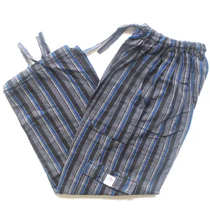 (Large) Gray with Black and Blue Stripes 0190