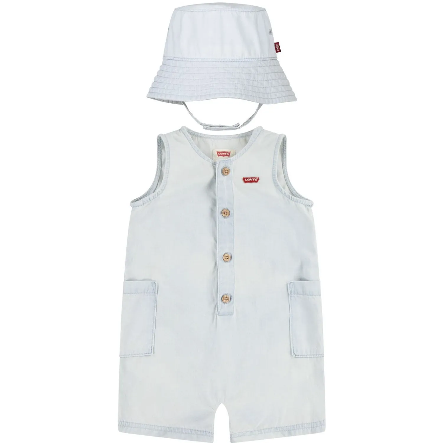 Levi's Blankcanvas Lvb Denim Romper & Bucket Hat