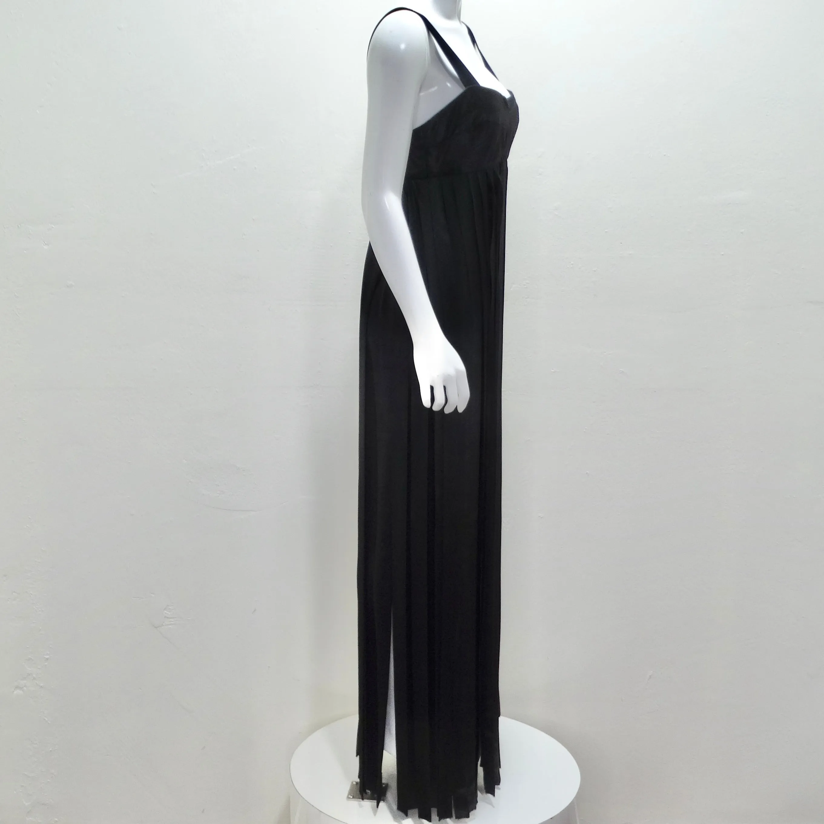 Lillie Rubin 1960s Black Carwash Maxi Dress