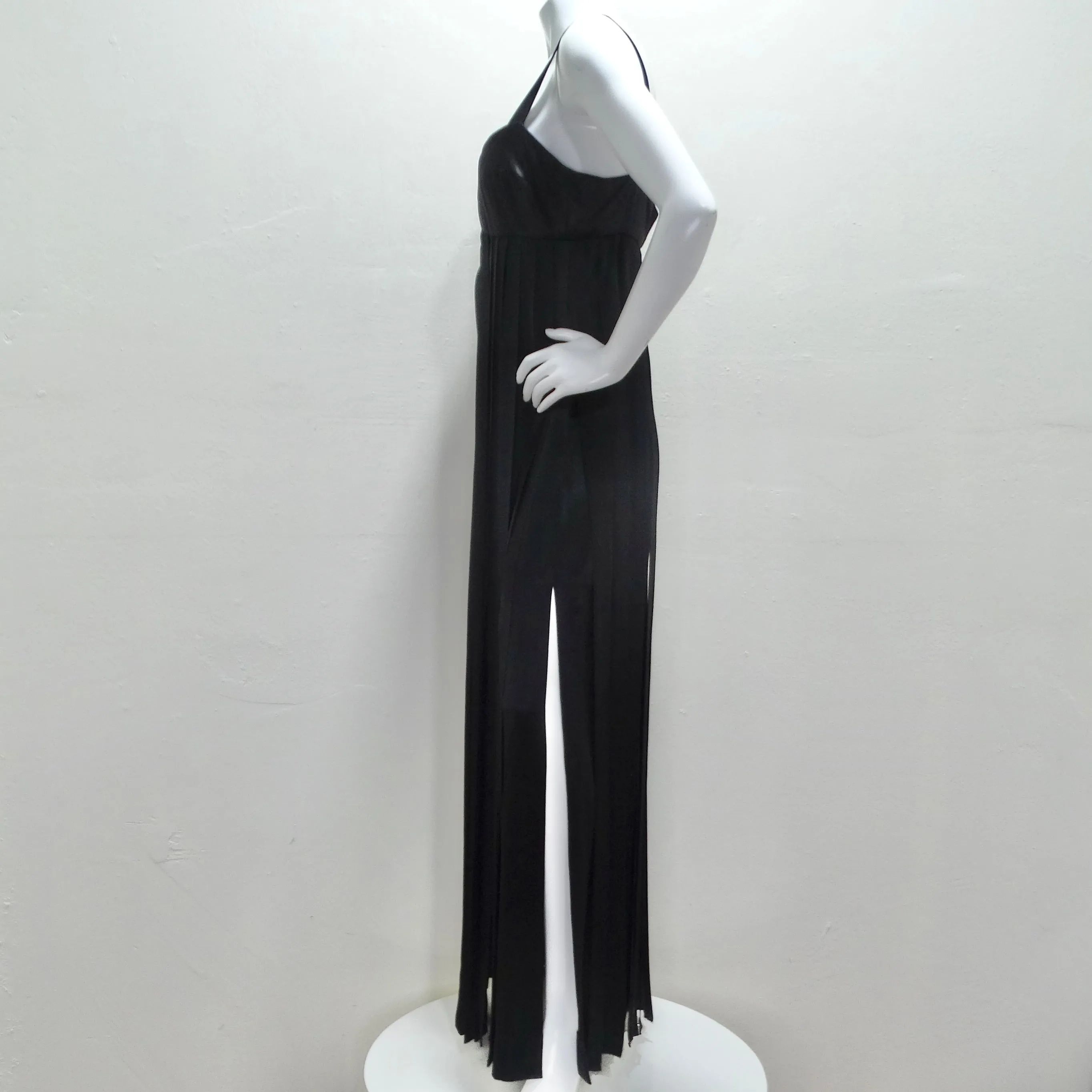 Lillie Rubin 1960s Black Carwash Maxi Dress