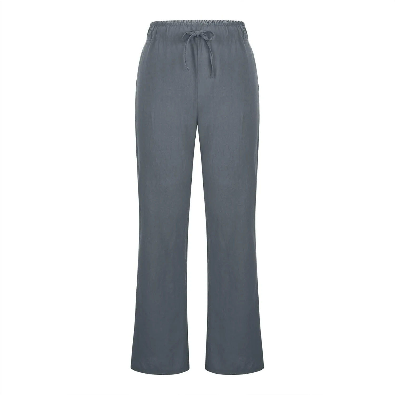 Linen Pants Women Cotton Linen Summer Palazzo Pants Flowy Wide Leg Beach Trousers Vacation Travel Pants with Pockets