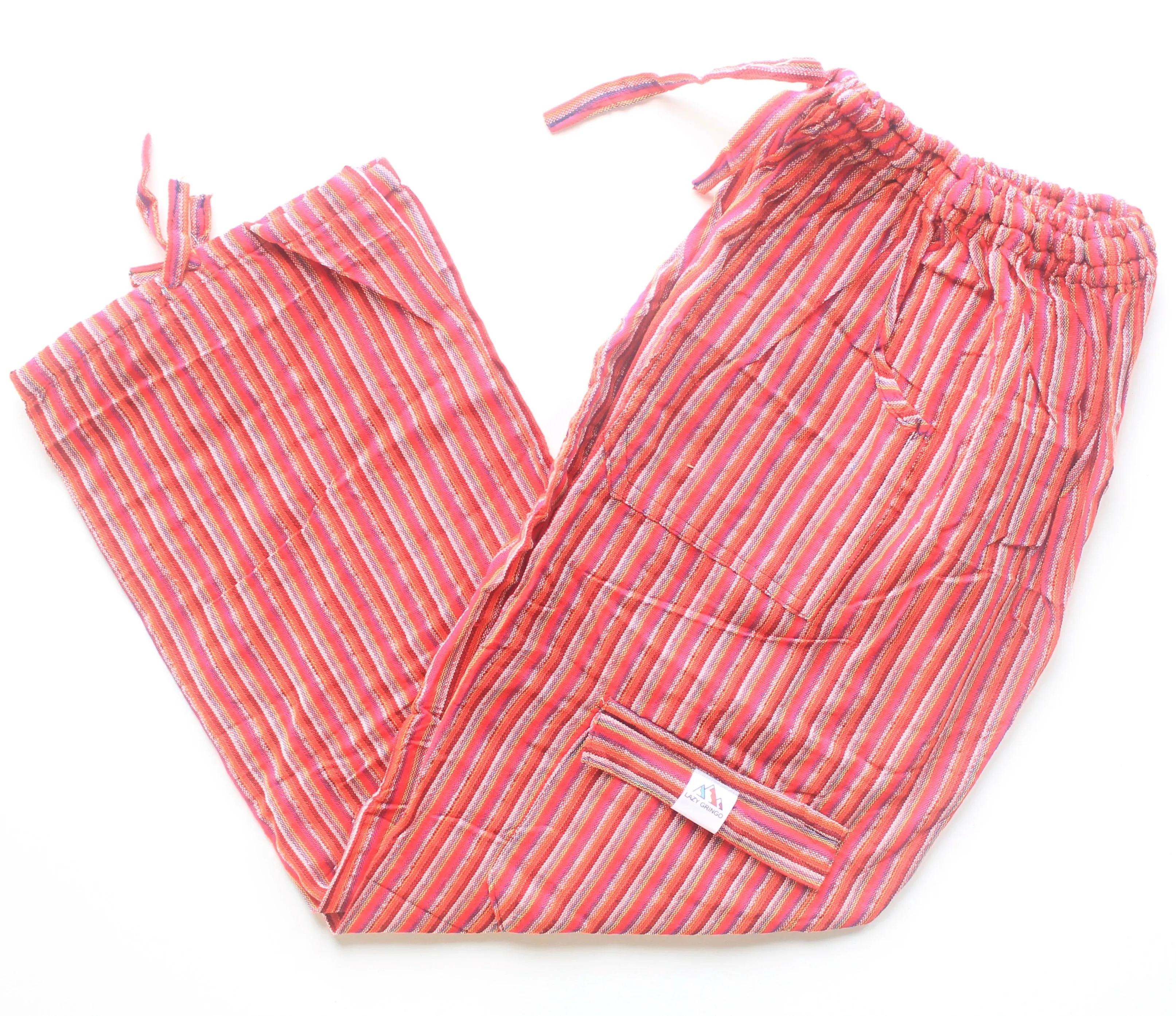 (Medium) Orange with White and Pink Stripes 0182