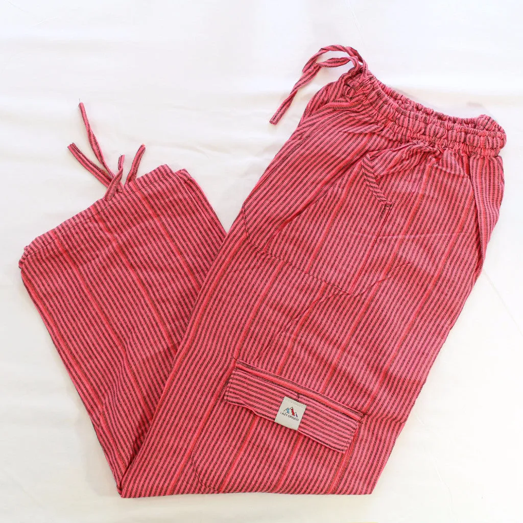 (Medium) Pink and Blackish Stripes Lounge Pants 0021