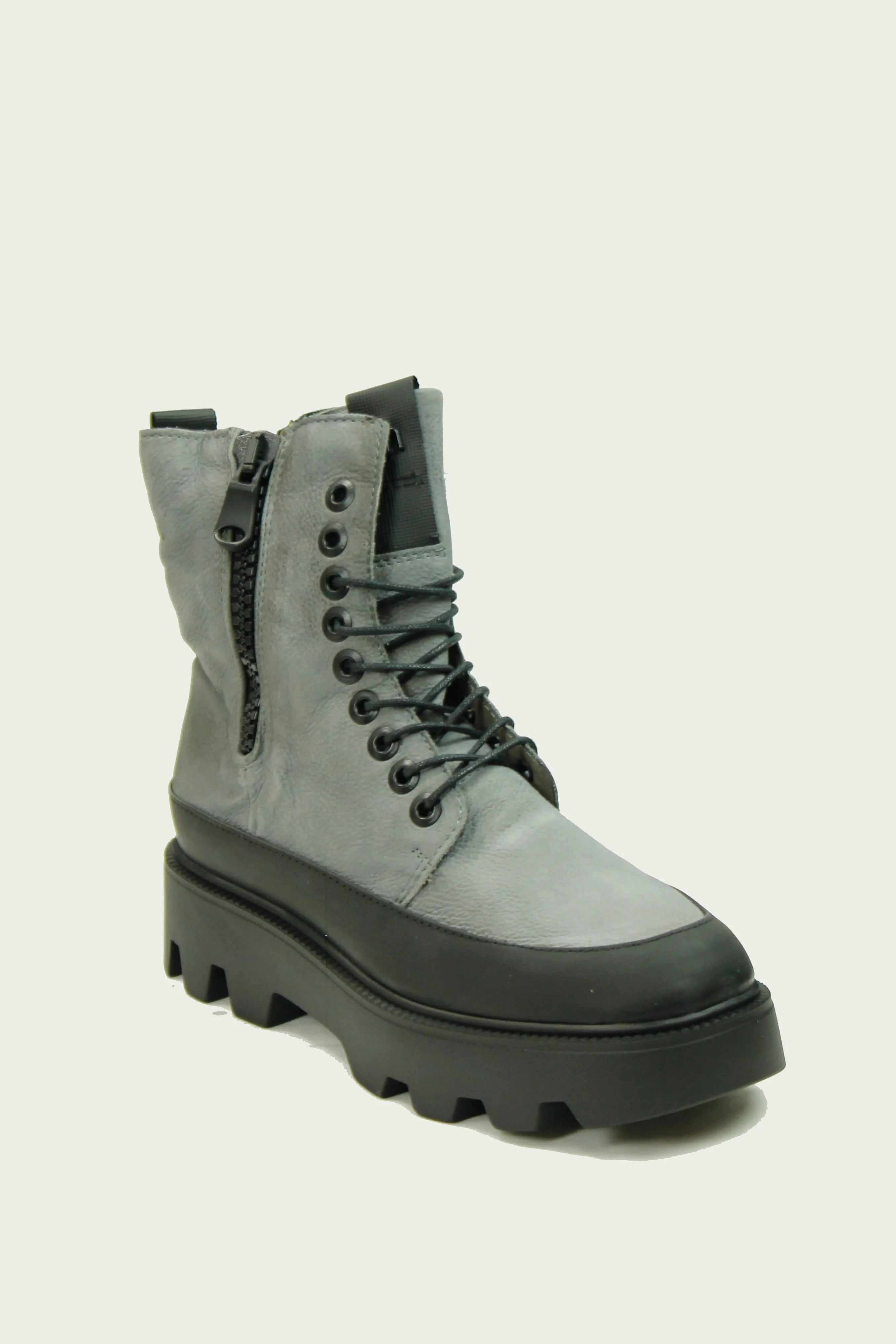 MJUS BOOT LACE UP WITH RUBBER SURROUND AND SIDE ZIP P42219
