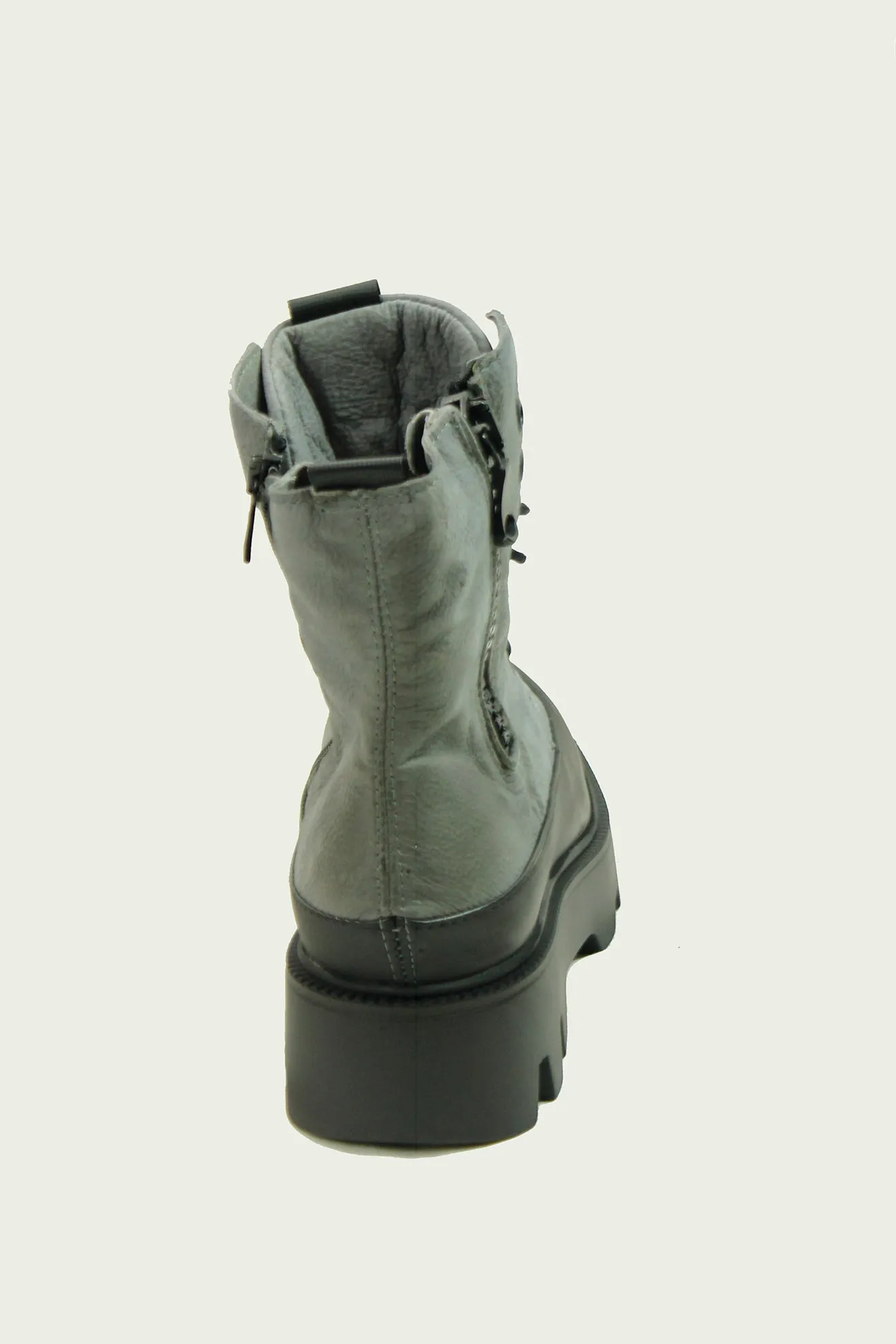 MJUS BOOT LACE UP WITH RUBBER SURROUND AND SIDE ZIP P42219