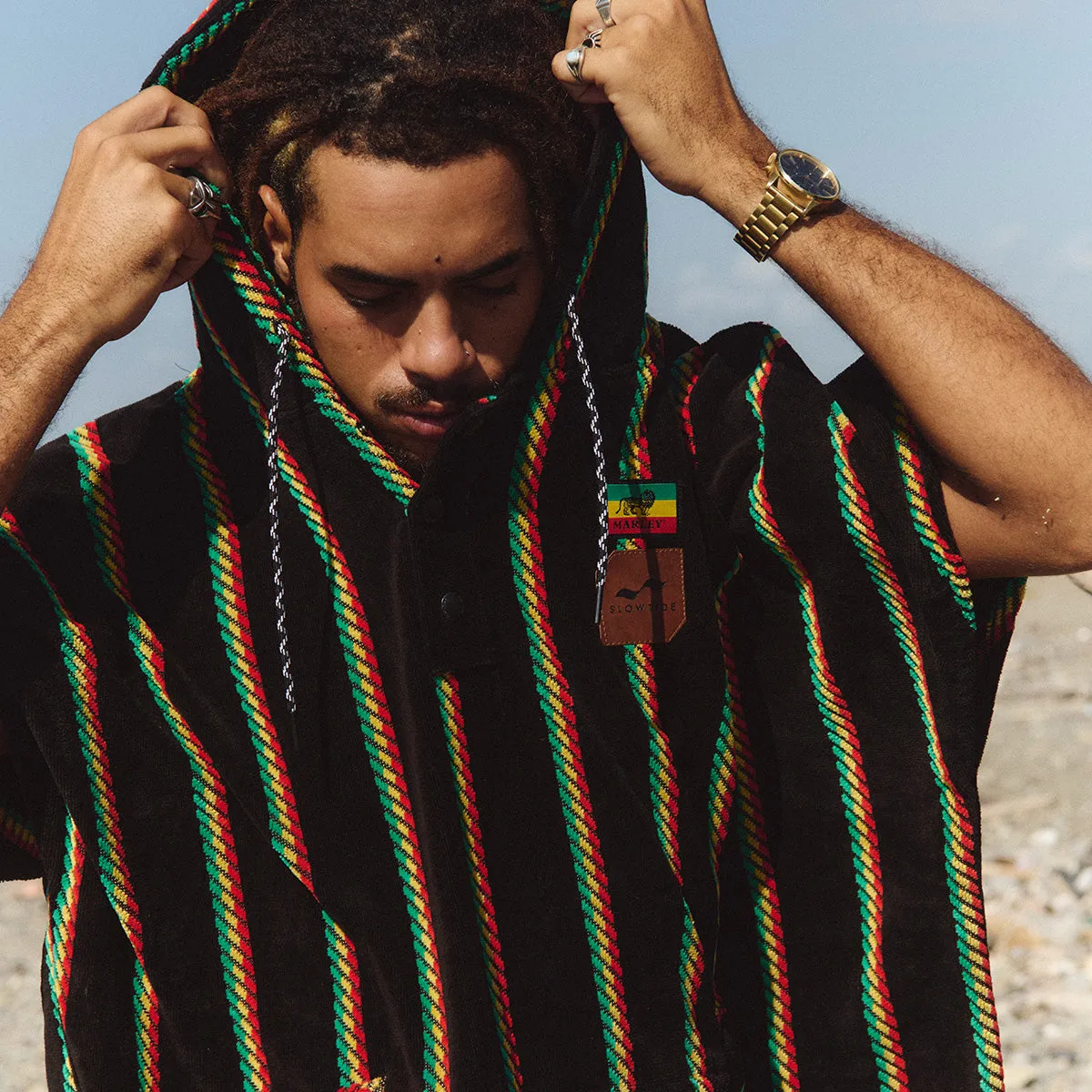 Natural Mystic Extra-Warm Poncho | Bob Marley x Slowtide