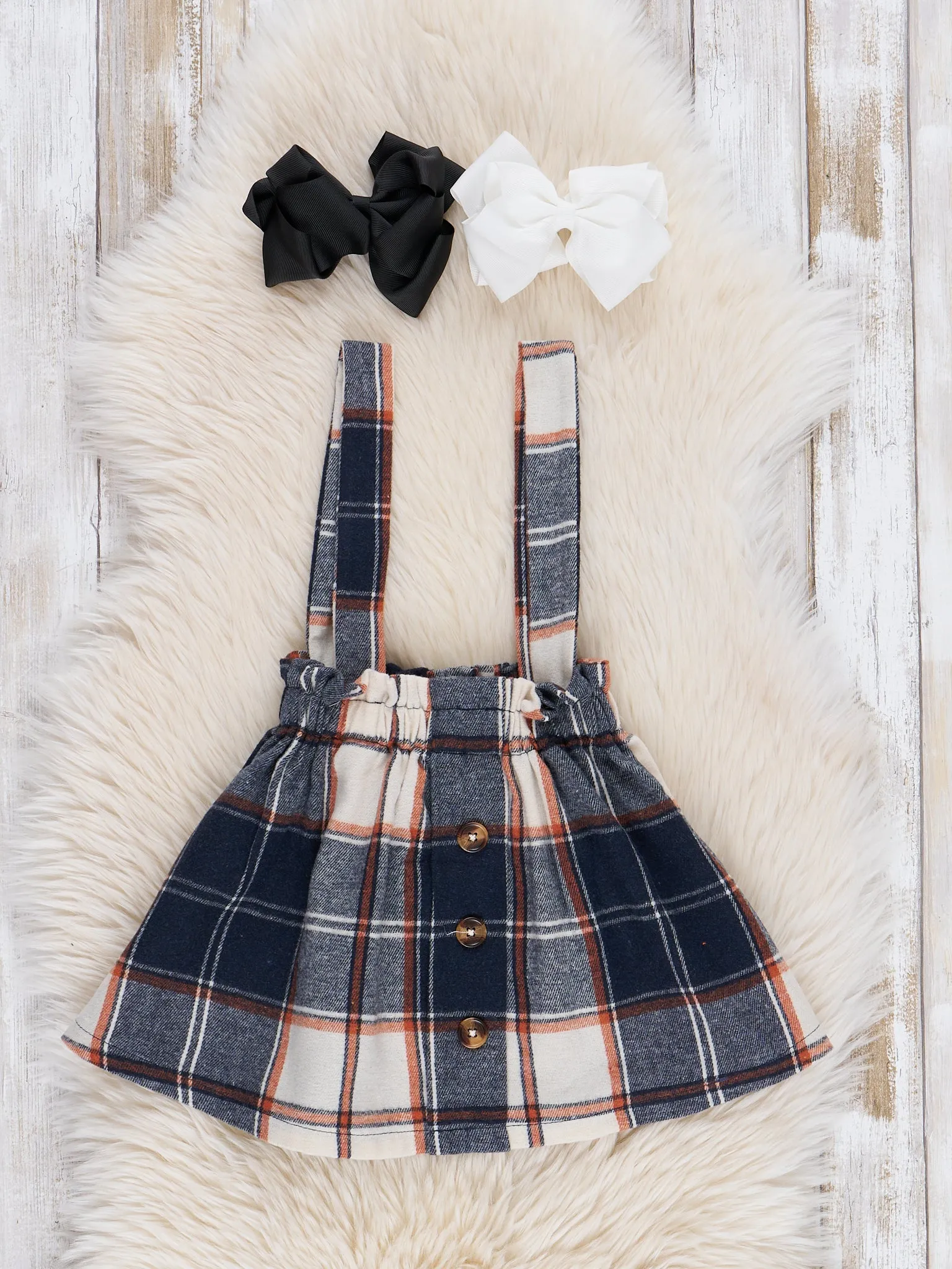 Navy Plaid "Happy Fall Y'all" Skirtall Set