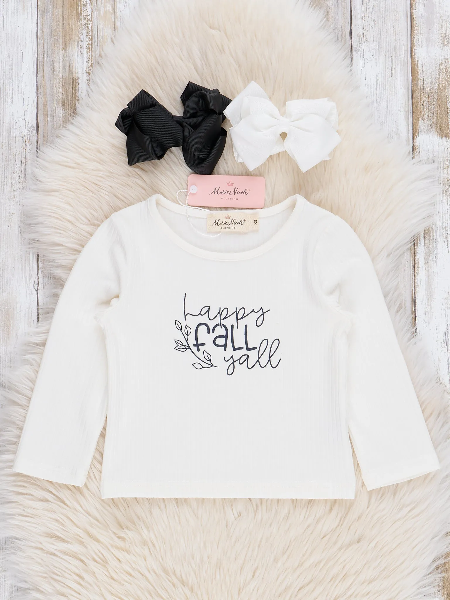 Navy Plaid "Happy Fall Y'all" Skirtall Set